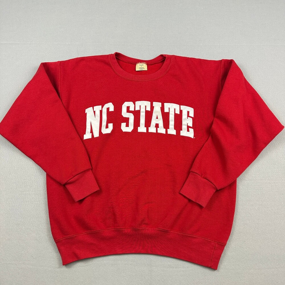 Vintage NC State Wolfpack Sweatshirt Men Large Red The Game Pullover NCAA USA L